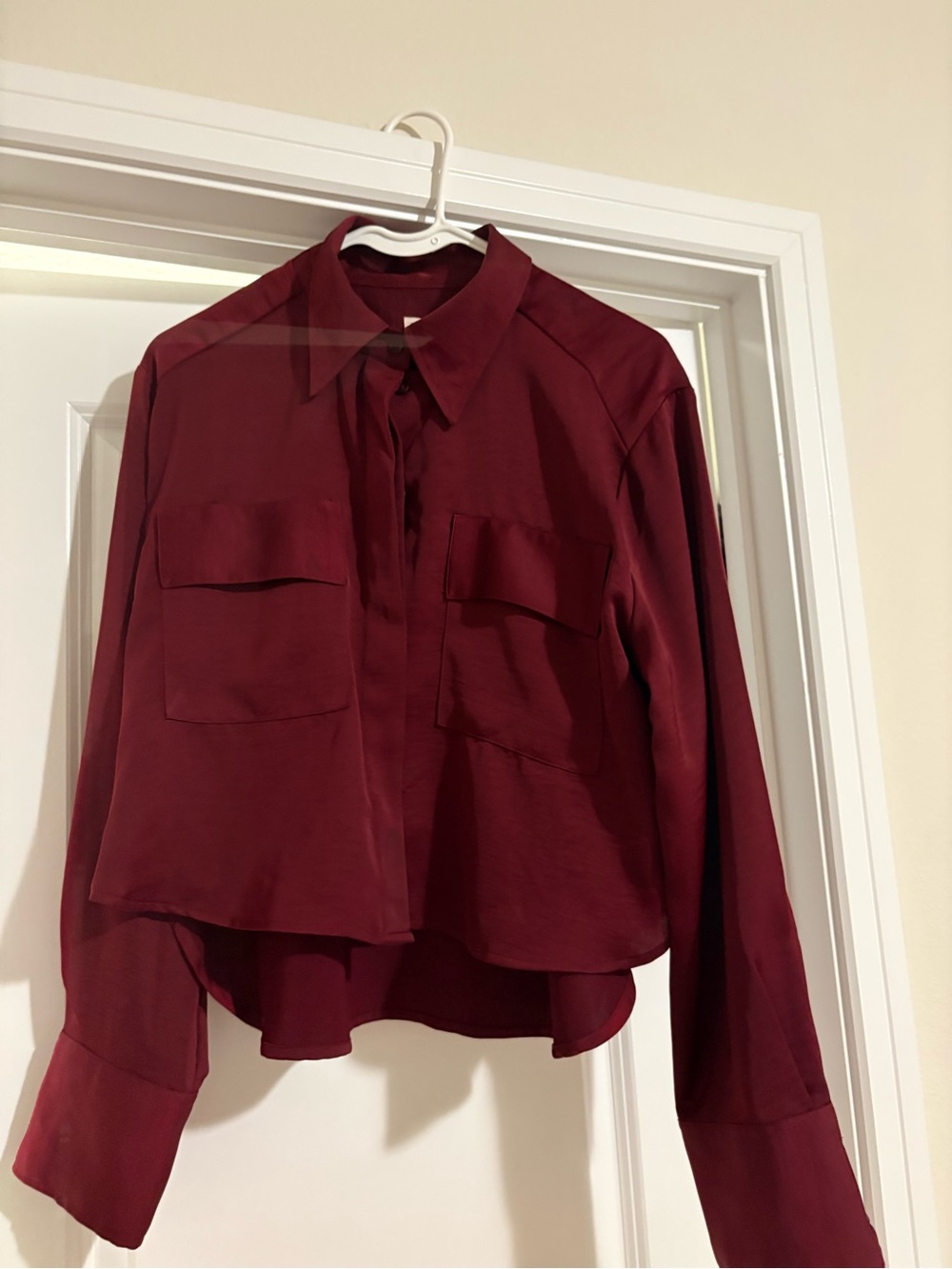 Others Follow Maroon Button-Front Pocket Shirt